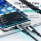 Szín: kék - Essager USB-C típusú kábel C-C 100W/5A PD gyorstöltő töltőkábel Macbook Xiaomi Samsung Type-C USBC kábel