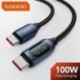 Szín: 100W CC kék - Toocki Type C - Type C kábel 100 W PD gyorstöltő töltő USB C - USB C kijelző kábel Xiaomi POCO f3