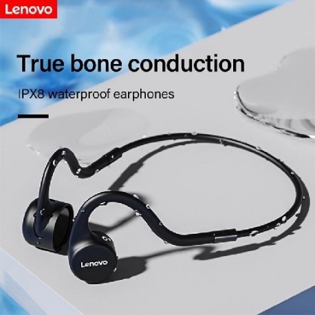Fekete szín - Lenovo X5 Bone Conduction fejhallgató IPX8 vízálló beépített 8 GB memória vezeték nélküli Bluetooth