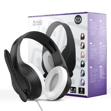 Fekete szín - Sztereó hangú videojáték Headset Fejhallgató Női, Lányoknak, Zajszűrős fejhallgató mikrofonnal 3,5 mm