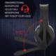 Fekete szín - Sztereó hangú videojáték Headset Fejhallgató Női, Lányoknak, Zajszűrős fejhallgató mikrofonnal 3,5 mm