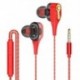 Piros szín - Earbuds Sport fejhallgató 3,5 mm-es zajszigetelő fülhallgató, alacsony basszusú fülbe helyezhető