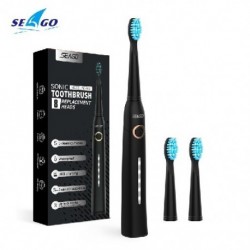 Fekete szín - Seago Sonic elektromos fogkefe USB újratölthető üzleti felnőtt puha haj elektromos fogkefe fekete fehér