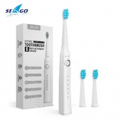 Fehér szín - Seago Sonic elektromos fogkefe USB újratölthető üzleti felnőtt puha haj elektromos fogkefe fekete fehér