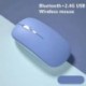 Szín: szilva - Macaron újratölthető vezeték nélküli Bluetooth egér 2.4G USB egér Androidhoz Windows Tablet Laptop