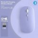 Szín: szilva - Macaron újratölthető vezeték nélküli Bluetooth egér 2.4G USB egér Androidhoz Windows Tablet Laptop
