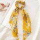 Szín: 4 - DIY Virágmintás Hosszú haj Sál Szalagok Scrunchie Női Elegáns Elasztikus Hajpántok Gumiszalag Haj