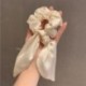 Szín: 19 - Luxus szatén selyem masni szalagok Hajgyűrű csomózott Scrunchie női lófarok hajkötők egyszínű gumiszalagos