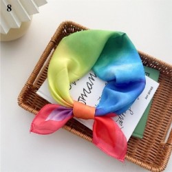 Szín: 8 - Puha selyem szatén négyzet alakú sál Foulard hidzsáb bandana színes graffiti szivárvány luxus kis nyakú sál