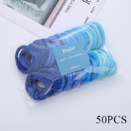 Szín: kék - 50 DB 4,5 cm magas elasztikus alap színátmenetes hajpántok Színes nylon scrunchies csomag női lányoknak
