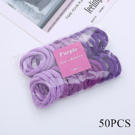 Szín: lila - 50 DB 4,5 cm magas elasztikus alap színátmenetes hajpántok Színes nylon scrunchies csomag női lányoknak