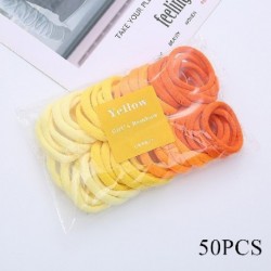 Szín: sárga - 50 DB 4,5 cm magas elasztikus alap színátmenetes hajpántok Színes nylon scrunchies csomag női lányoknak