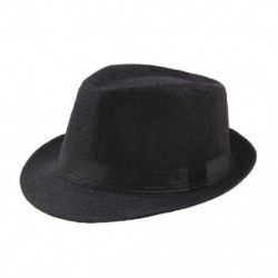 Fekete szín - Retro Férfi Női Kalapok Fedoras Top Jazz Kockás Kalap Felnőtt Bowler Kalapok Elegáns Fekete karimájú