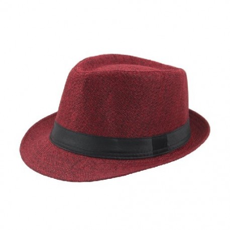 Piros szín - Retro Férfi Női Kalapok Fedoras Top Jazz Kockás Kalap Felnőtt Bowler Kalapok Elegáns Fekete karimájú Páros
