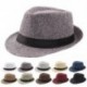 Szín: Sötétszürke - Retro Férfi Női Kalapok Fedoras Top Jazz Kockás Kalap Felnőtt Bowler Kalapok Elegáns Fekete