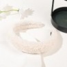 Szín: hajcsat bézs - Candy Color Téli bárányszőrme fejpánt Haj Scrunchie női plüss széles karimájú hajkarika