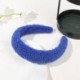 Szín: hajcsat kék - Candy Color Téli bárányszőrme fejpánt Haj Scrunchie női plüss széles karimájú hajkarika Szőrös