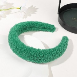 Szín: smaragd hajcsat - Candy Color Téli bárányszőrme fejpánt Haj Scrunchie női plüss széles karimájú hajkarika