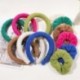 Szín: smaragd hajcsat - Candy Color Téli bárányszőrme fejpánt Haj Scrunchie női plüss széles karimájú hajkarika
