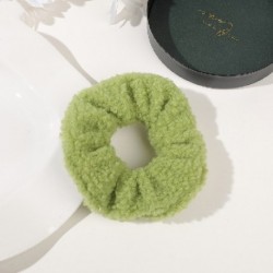 Szín: hajgyűrű zöld - Candy Color Téli bárányszőrme fejpánt Haj Scrunchie női plüss széles karimájú hajkarika