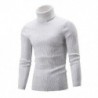 Fehér szín - Őszi téli férfi garbós pulóver Kötő pulóverek Slim Fit alkalmi pulóver, hosszú ujjú férfi pulóver,