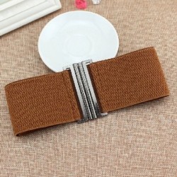 Szín: teve - 7,5 cm-es szuperszéles elasztikus övek női fűző fém csattal, rugalmas derékpántokkal, kabát ruha,