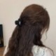 Fekete szín - Lányok Aranyos Plüss Betű Kis Haj Karom Bolyhos Kis Barrette Rák Clip Műszőrme Hajcsat Báránygyapjú