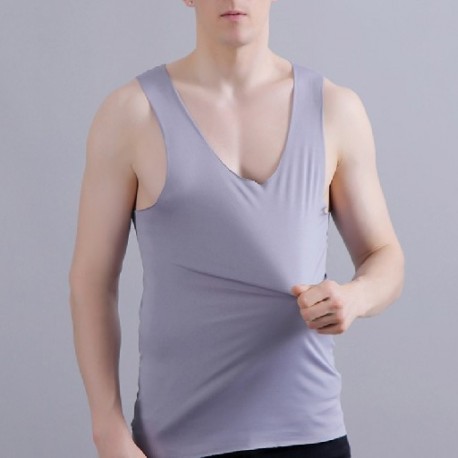 Szín: szürke - Quick Dry Ice Silk Férfi felsők Ujjatlan nyári pólók Kosárlabda tornapóló Testépítés Fitnesz felsők