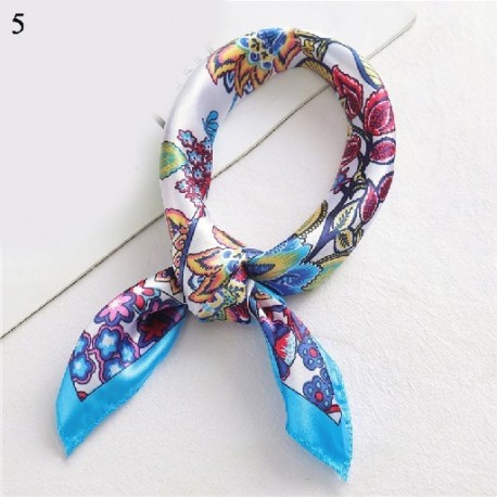 Szín: 5 - Divatcsillagok virágmintás négyzet alakú selyem sál női sál 50*50 cm hajkötő szalag hajfej sál Bandana