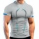 Szín: világosszürke - Hot Sale Férfi tornafelsők Gym Fitness felső rövid ujjú pólók 3d Compression O nyak