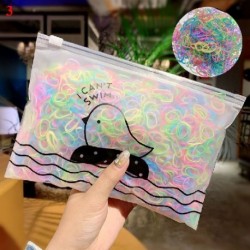 Szín: 3 - 1000 db/szett egyszer használatos mini gumiszalagok gyerek fejfedők női hajgumik Scrunchie hajkötél fonás