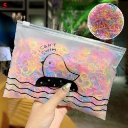 Szín: 5 - 1000 db/szett egyszer használatos mini gumiszalagok gyerek fejfedők női hajgumik Scrunchie hajkötél fonás