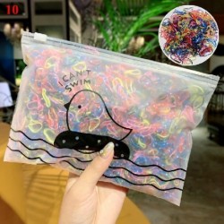 Szín: 10 - 1000 db/szett egyszer használatos mini gumiszalagok gyerek fejfedők női hajgumik Scrunchie hajkötél fonás