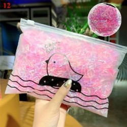 Szín: 12 - 1000 db/Szett Egyszeri Mini gumiszalagok Gyerek fejfedők Női Hajgumik Scrunchie Hajkötél Fonás Átlátszó Haj