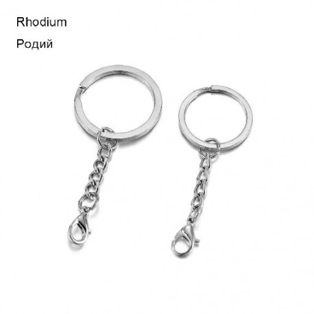 Szín: Rhodium Lobster - 10/20db 25 28 30mm Csavaros Szemcsap kulcstartó Kulcstartó Szemcsavarokkal Kerek osztott kulcstartók