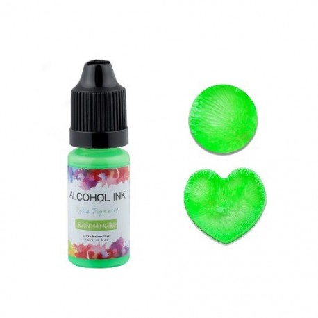 Szín: citromzöld - 10 ml UV epoxigyanta ultraibolya térhálósodó gyanta folyékony pigment festék színező tinta
