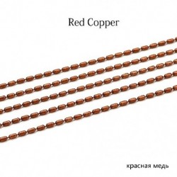 Szín: vörös réz - 2M/tétel 1,5 mm-es arany ömlesztett réz hengeres gyöngylánc bambusz láncok barkács nyaklánc