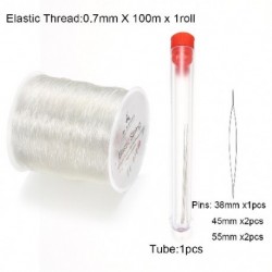 Szín: 0,7 mm - 100 méter műanyag kristály barkács gyöngyfűzés sztreccs zsinórok rugalmas vonal 5 tűvel Ékszer húr