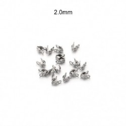 Szín: acél 2,0 mm - 100db/tétel rozsdamentes acél csatlakozó kapocs arany golyós lánc kalotta vég krimpelés gyöngy