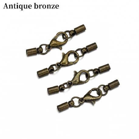 Szín: antik bronz 01 - 10db/tétel 3-10 mm-es homárkapcsok kampók bőr zsinór krimpelések végsapkák csatlakozók