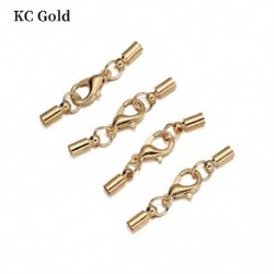 Szín: KC Gold 01 - 10db/tétel 3-10 mm-es homár kapcsok kampók bőr zsinór krimpelők végsapkák csatlakozók hosszabbító