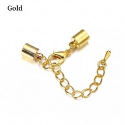 Szín: arany 02 - 10db/tétel 3-10 mm-es homárkapcsok kampók bőr zsinór krimpelések végsapkák csatlakozók hosszabbító