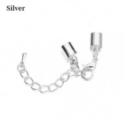 Szín: ezüst 02 - 10db/tétel 3-10 mm-es homárkapcsok kampók bőr zsinór krimpelések végsapkák csatlakozók hosszabbító