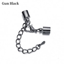 Szín: fegyver fekete 02 - 10db/tétel 3-10 mm-es homárkapcsok kampók bőr zsinór krimpelések végsapkák csatlakozók