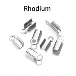 Szín: ródium - 200db/tétel Cove kapcsok Vezetékvég sapkák zsinór szalag bőr csíptető hegy Hajtogatott préselt gyöngy