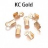 Szín: KC Gold - 200db/tétel Cove kapcsok Vezetékvég sapkák zsinór szalag bőr csíptető hegy Hajtogatott préselt gyöngy