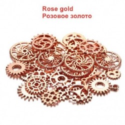 Szín: Rose Gold - 50/100g Vintage Mix Color Antik Mechanikus Steampunk fogaskerekek és fogaskerekek Charms Diy