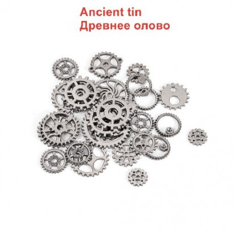 Szín: antik ón - 50/100g Vintage Mix Color Antik Mechanikus Steampunk fogaskerekek és fogaskerekek Charms Diy