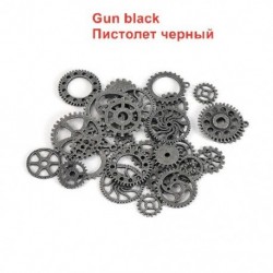 Szín: fegyver fekete - 50/100g Vintage Mix Color Antik Mechanikus Steampunk fogaskerekek és fogaskerekek Charms Diy