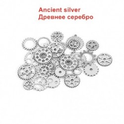Szín: antik ezüst - 50/100g Vintage Mix Color Antik Mechanikus Steampunk fogaskerekek és fogaskerekek Charms Diy